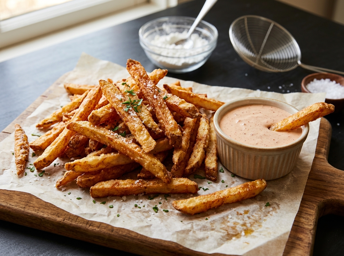 Batatas Fritas Perfeitas com Molho Especial