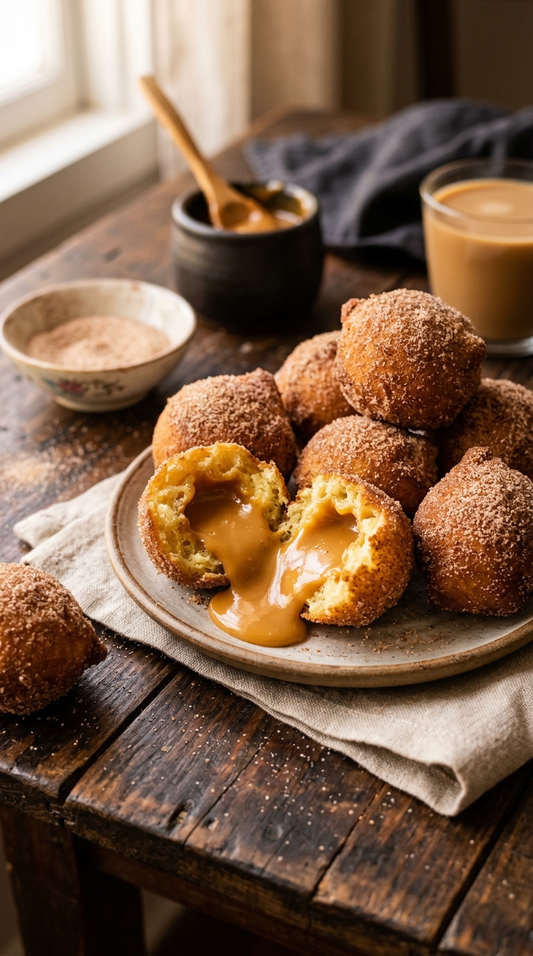 Bolinho de Chuva Recheado com Doce de Leite