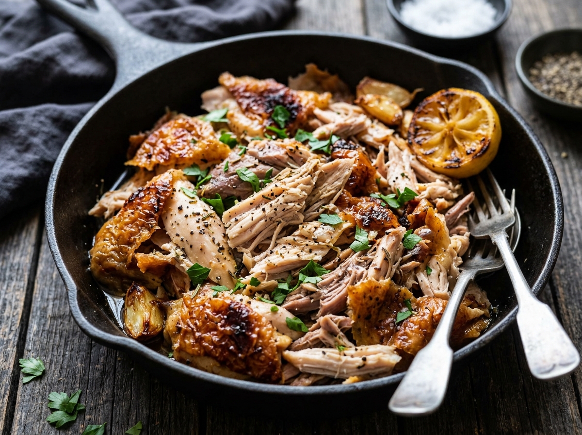Frango Assado Desfiado Crocante (Crispy